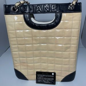 Chocolate Bar Patent Leather Tote